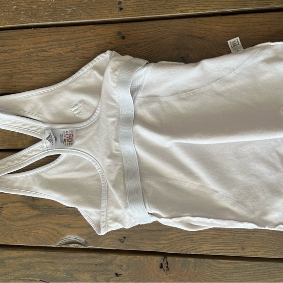 Adidas Women's Pale Pink Tank Top With White Trim - Picture 5 of 5